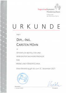 Bestellung IHK Carsten Höhn